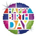 Birthday Blocks - 4 Inch Stick Balloon