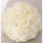 Art. Rose Ball - 15cm Dia - Ivory