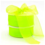 Edged Organza - 38mm x 50m - Fluro Lime