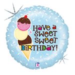 Sweet Ice Cream Birthday - 4 Inch Stick Balloon