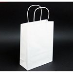 Kraft Carry Bags small (10pk) - White 180x85x210mmH