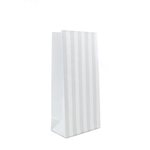 Gloss Stripe Paper Bags (10PK) - White/Silver - 22cmH