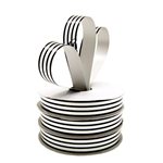 Polyester - 18mm x 25m - Striped - Metallic Silver/Blac