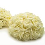 Art. Half Rose Ball - 20cm Dia - Ivory