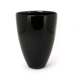 Ceramic Vase Flared - Black 300mmH