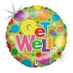 Get Well Dots - 9 Inch Stick Balloon
