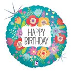 Wild Flower Birthday - 4 Inch Stick Balloon