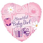 Beautiful Baby Girl - 9 inch Stick Balloon