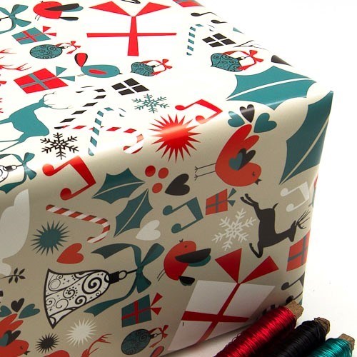 Giftwrap Roll Christmas Teal