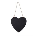 Heart Blackboard on Twine - Black 90mmD