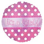 It's a Girl Dots - 9 Inch Stick Balloon
