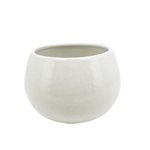 Ceramic Flower Pot - White 205x140mmH
