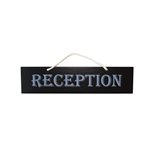 Reversible 'RECEPTION' Sign - White/Black 500mmL