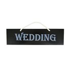 Reversible 'WEDDING' Sign - White/Black 420mmL