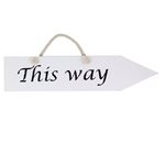 Reversible 'This Way' Sign - White 400mmL