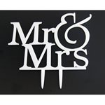 Mr & Mrs Cake Top - White 140mmH