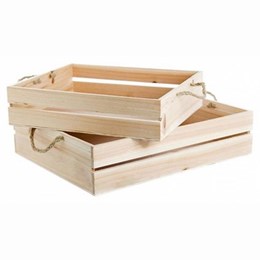 Wooden Crate - Natural 2 set