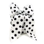 Satin Ribbon 38mm x 25m - Black Dots on White