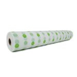 Non Woven 50cm x 30m - Dots - Green dots on white