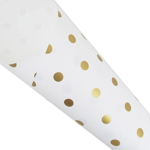 Pearlwrap - Gold Dot on White