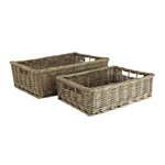Rectangle Willow Basket - Grey Set of 2