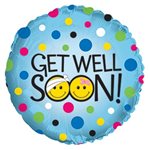 Get Well Soon Smileys - 17 Inch Helium Balloon