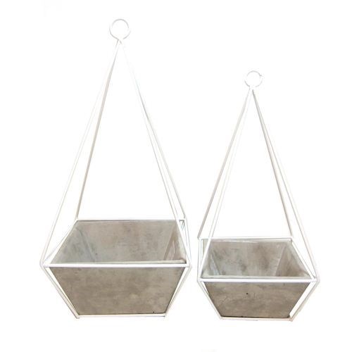 Cement Hanging Planter Large - 19*19*39.5cm