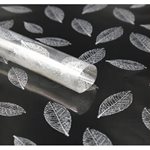 BOPP Cellophane Sheets (100pk) 50x60cm - White Leaf Print on Clear