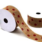 Jute Ribbon - 45cmx9m - Burgundy Dots