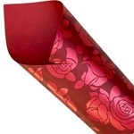 Pearlwrap - Red Rose on Burgundy - 600mm x 50m Roll