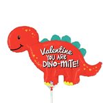 Dino-Mite Valentine - 14 Inch Stick Balloon