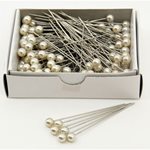 Pearl Round Head Pins - 50mm long (box of 144pins)