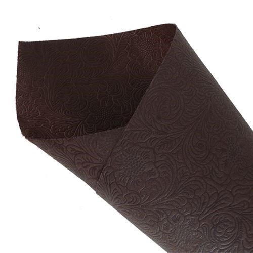 Non Woven Floral Ptn Pressed 50cm x 10m - Brown