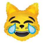 Emoticon Tears of Joy Cat - 9 inch Stick Balloon