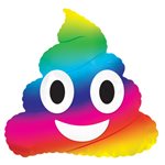 Emoticon Raninbow Poop - 9 inch Stick Balloon