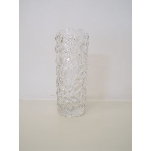 Etched Cylinder Vase - 8cm dia x 19.5cmH