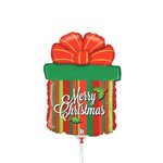 Christmas Present - 14 Inch Stick Balloon