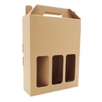 Triple Wine Box - Kraft 88x262x335mmH