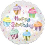 Happy Birthday Cupcake - Packaged Helium 17