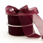 Edged Organza - 38mm x 50m - Burgundy