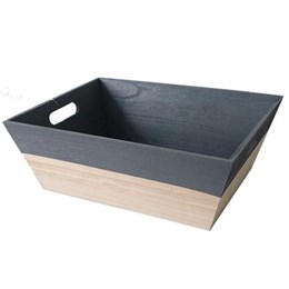 Tapered Wooden Tray - 40x30x14cm