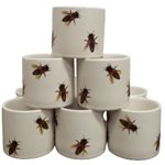 Small White Porcelain Pot - Bee   Set of 8 - 6.5x6.5x6cm