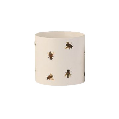 White Porcelain Pot - Bee  13x13x12cm