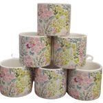 Pastel Floral Porcelain Pot Small - Set of 8  6.5x6.5x6cm