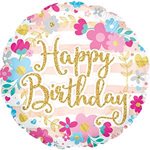 Happy Birthday Glitter font - 17 Inch Helium ballon