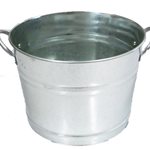 Round Galvanised Bucket - Silver 280mmD