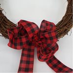 Red and Black Gingham Ribbon - 38mm x 25m Roll