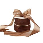 Edged Organza -38mm x50m - Chocolate