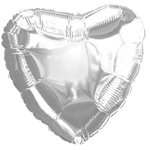 Silver Heart - 9 inch Stick Balloon