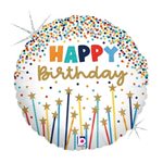 Birthday Star Candles - 9 Inch Stick Balloon